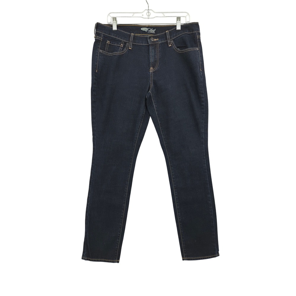 Old Navy The Flirt Jeans Womens 12 Regular Dark Wash Indigo Straight Leg Stretch